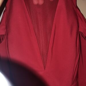 Elegant Red V-Neck Dress